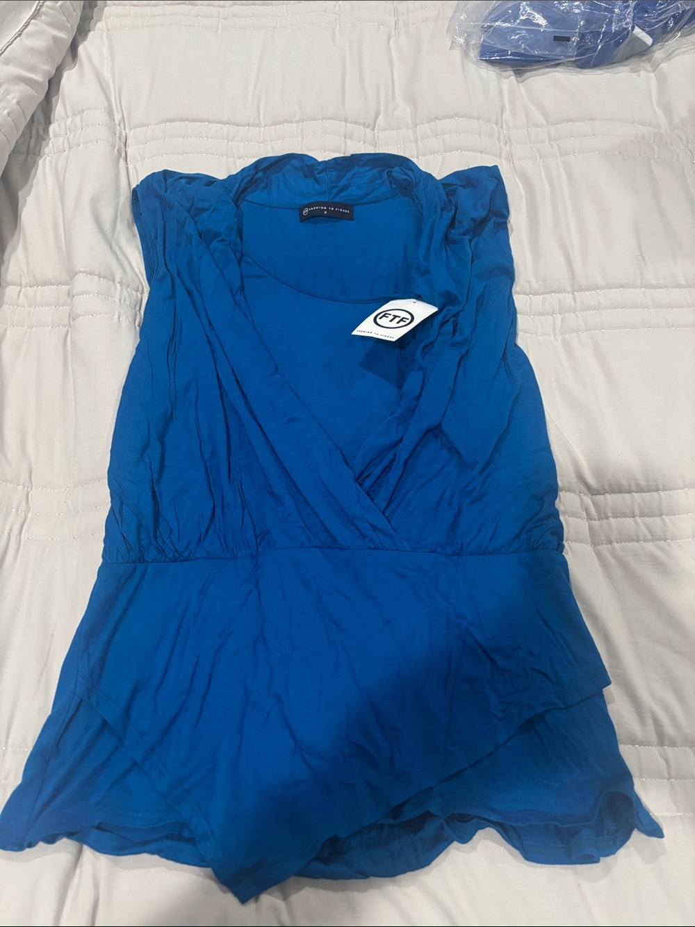 Blue Sleeveless Blouse